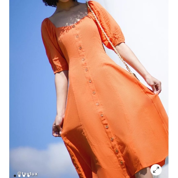 Urban Outfitters Orange Button-Down Dress - Picture 2 of 9